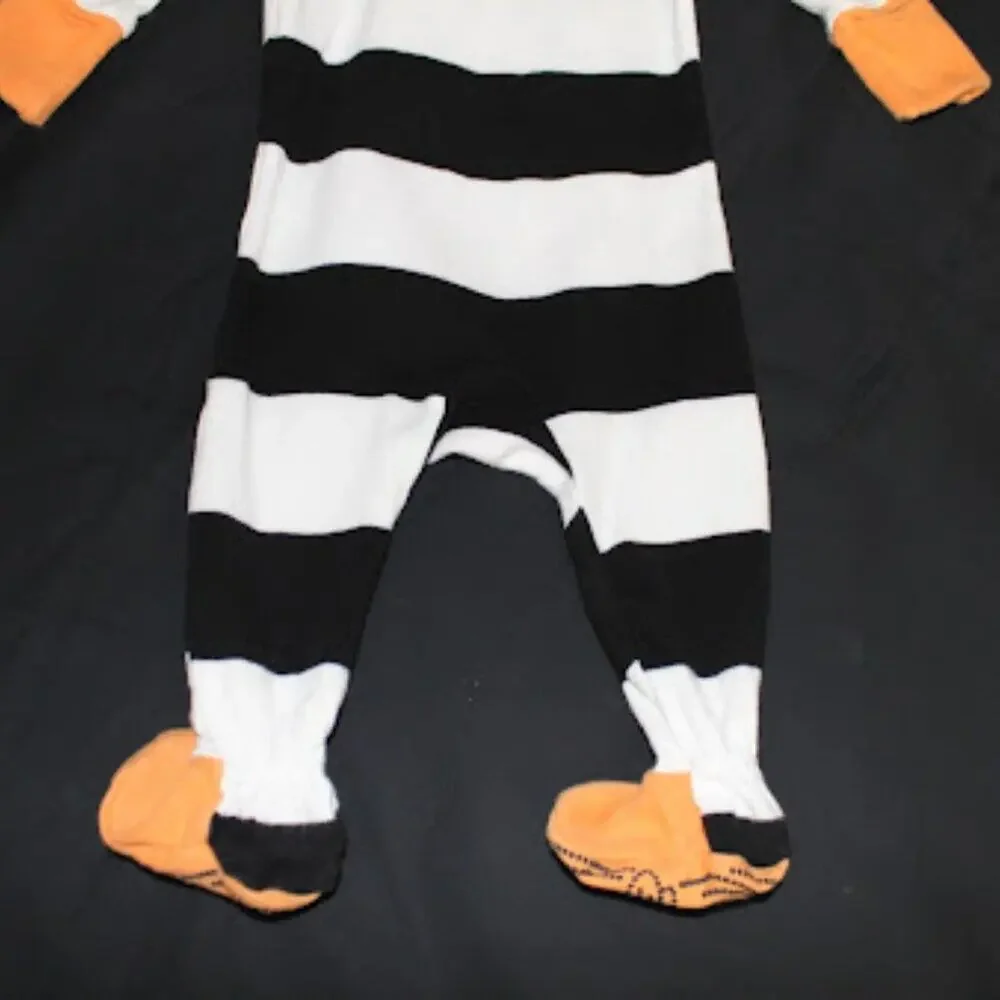 BURTS BEES BABY | One-Piece Zip Up Footie Pajama Sleeper Fold-Over Cuffs 0-3M